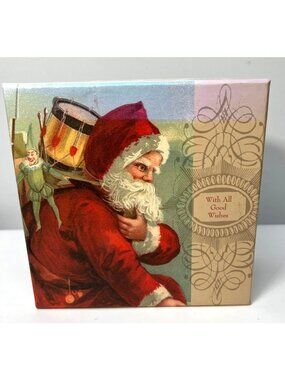 Vintage Tri-Coastal Design Santa Claus Decorative Box, Heavy Cardboard
